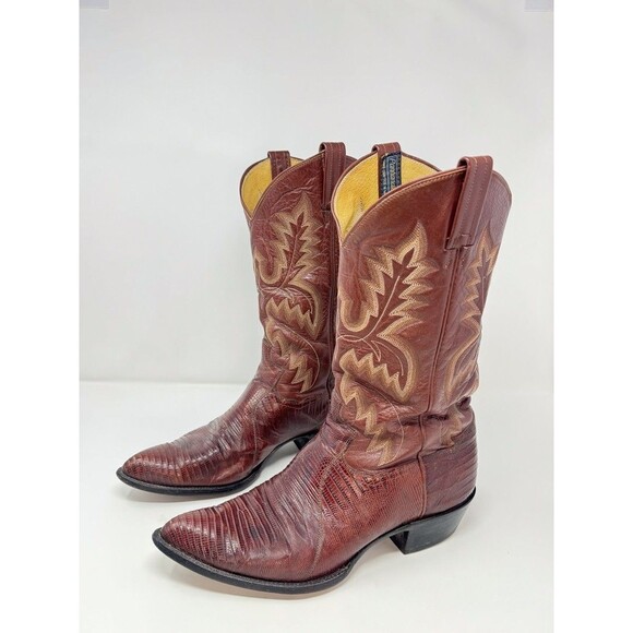 Panhandle Slim Mens Western Boots Brown Leather Lizard Exotic Pointed US 13 - Picture 5 of 10